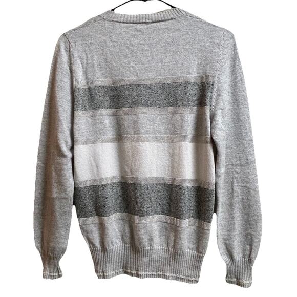 D.Exterior Women's Cashmere Blend Heather Gray Striped Lurex Sweater Size Small - Picture 4 of 6